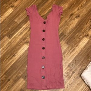 pink dress with buttons size medium